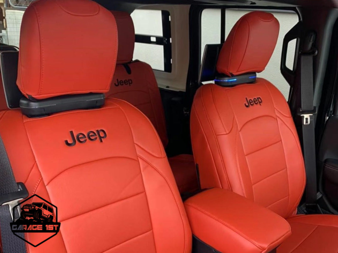 Jeepラングラーシートカバー 全席セット 4ドア(5人乗り)レット色